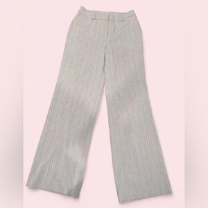 Y2K Vintage Gray Pinstripe Wide-Leg Mid-Rise Trousers Office Academia Preppy